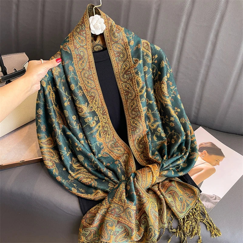 Thick Pashmina Tassel Shawl