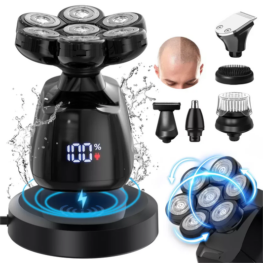 H1927 6-in-1 Rechargeable 7D Head Shaver & Grooming Kit