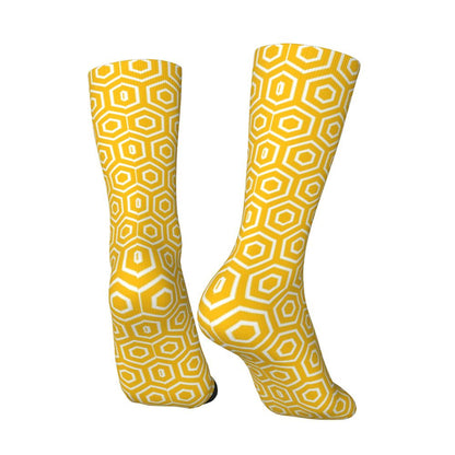 Modern Black & White Houndstooth Crew Socks for Men & Women