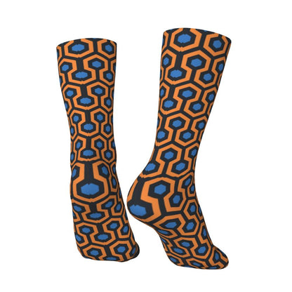 Modern Black & White Houndstooth Crew Socks for Men & Women
