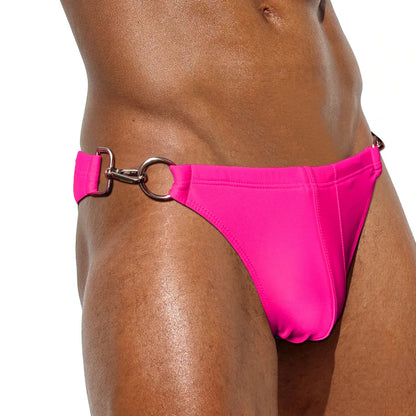 Men's Low-Rise Bikini Swim Briefs | Double-Buckle Swimwear