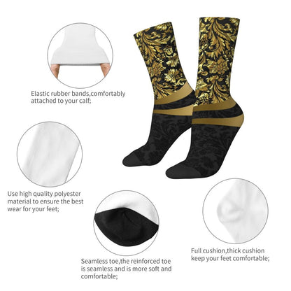 Modern Black & White Houndstooth Crew Socks for Men & Women