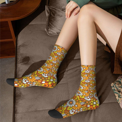 Modern Black & White Houndstooth Crew Socks for Men & Women