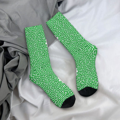 Modern Black & White Houndstooth Crew Socks for Men & Women