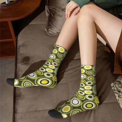 Modern Black & White Houndstooth Crew Socks for Men & Women