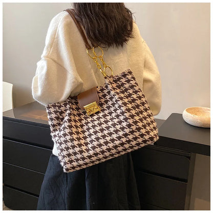 Large Houndstooth Tote Bag