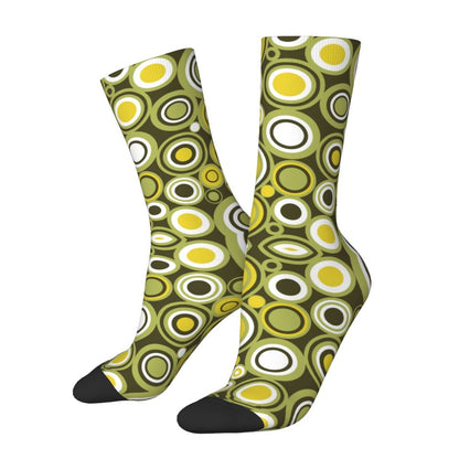Modern Black & White Houndstooth Crew Socks for Men & Women