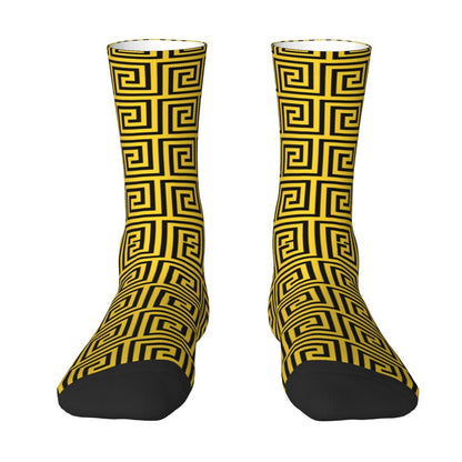 Modern Black & White Houndstooth Crew Socks for Men & Women