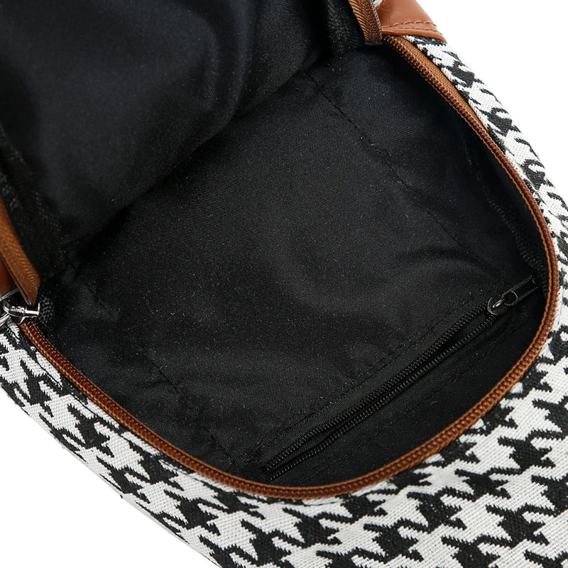 **Title:**  
Luxury Houndstooth Crossbody Bag