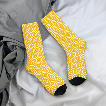 Modern Black & White Houndstooth Crew Socks for Men & Women
