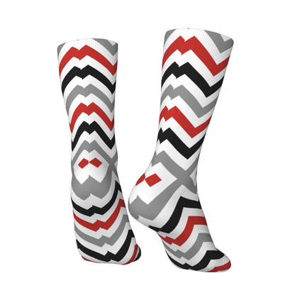 Modern Black & White Houndstooth Crew Socks for Men & Women