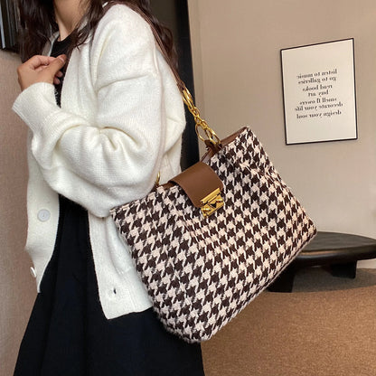 Large Houndstooth Tote Bag