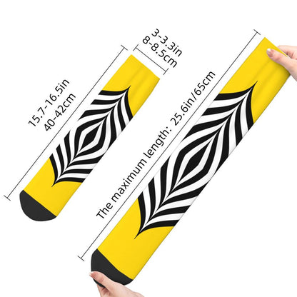 Modern Black & White Houndstooth Crew Socks for Men & Women