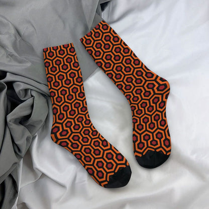 Modern Black & White Houndstooth Crew Socks for Men & Women