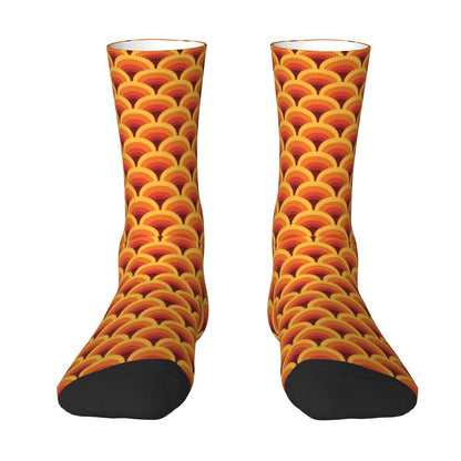 Modern Black & White Houndstooth Crew Socks for Men & Women