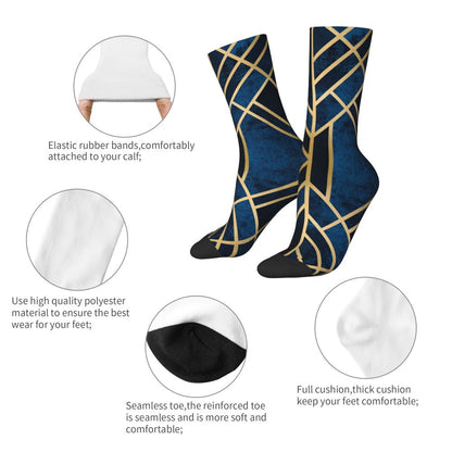 Modern Black & White Houndstooth Crew Socks for Men & Women