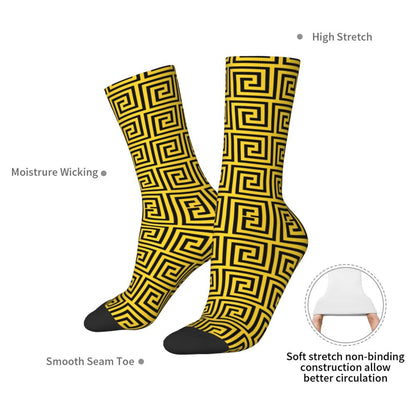 Modern Black & White Houndstooth Crew Socks for Men & Women