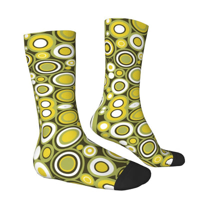 Modern Black & White Houndstooth Crew Socks for Men & Women