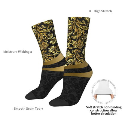 Modern Black & White Houndstooth Crew Socks for Men & Women
