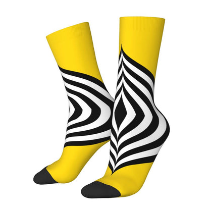 Modern Black & White Houndstooth Crew Socks for Men & Women