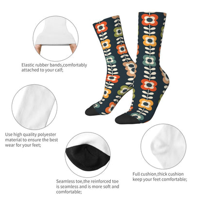 Modern Black & White Houndstooth Crew Socks for Men & Women