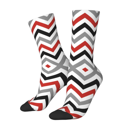 Modern Black & White Houndstooth Crew Socks for Men & Women