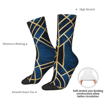 Modern Black & White Houndstooth Crew Socks for Men & Women
