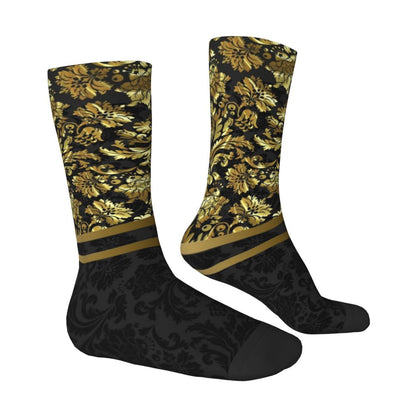 Modern Black & White Houndstooth Crew Socks for Men & Women