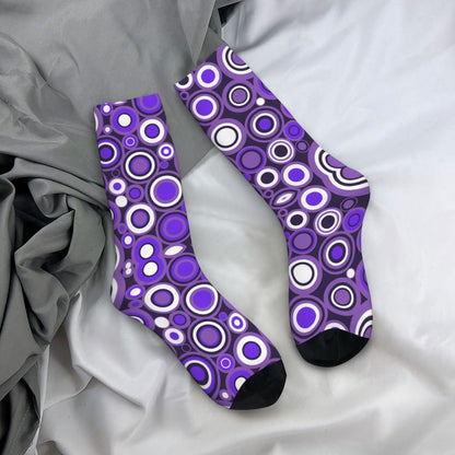 Modern Black & White Houndstooth Crew Socks for Men & Women