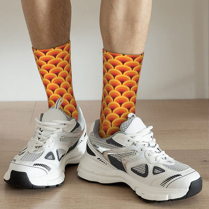Modern Black & White Houndstooth Crew Socks for Men & Women