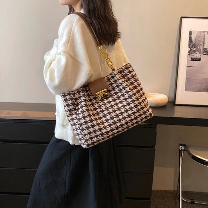 Large Houndstooth Tote Bag