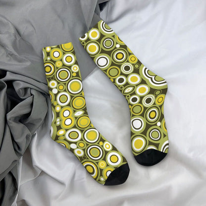 Modern Black & White Houndstooth Crew Socks for Men & Women